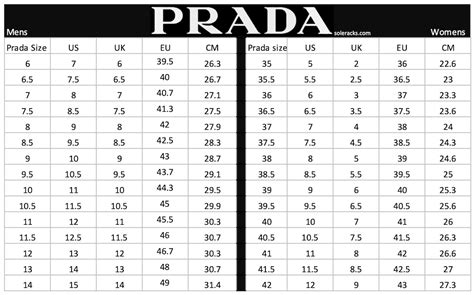 prada shoe size chart women's